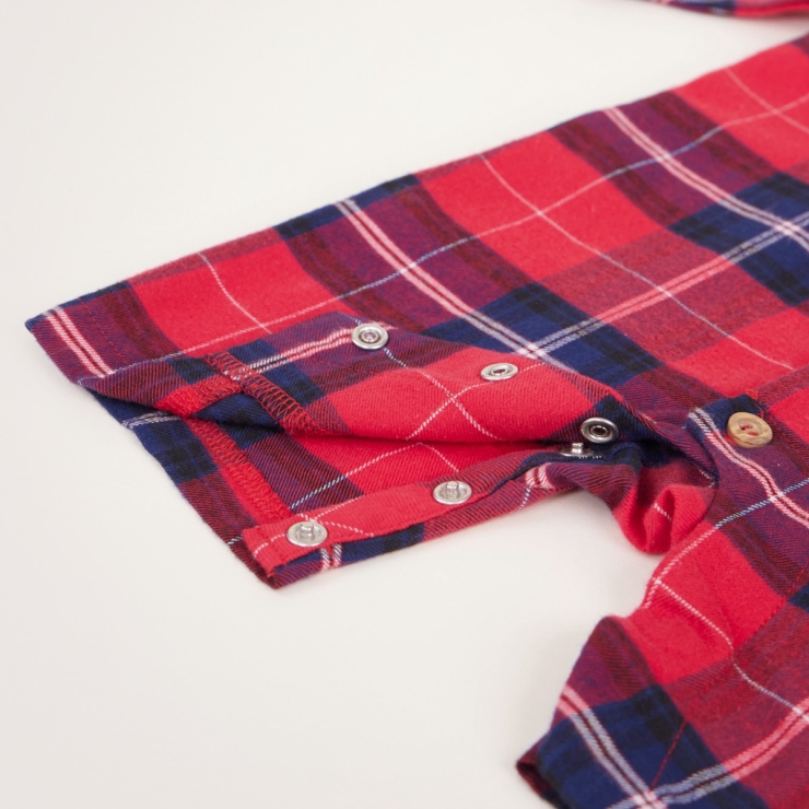 Personalised Red Checkered Pyjama Romper