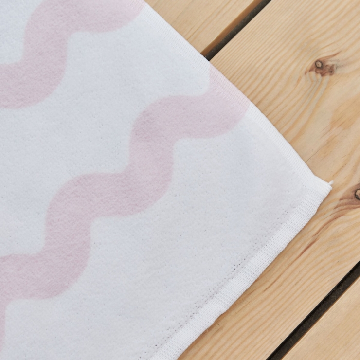 Personalised Pink Wave Beach Towel