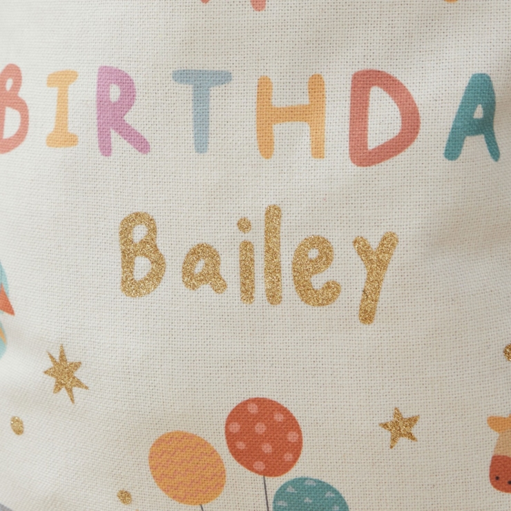Personalised Party Animal Birthday Cream Sack