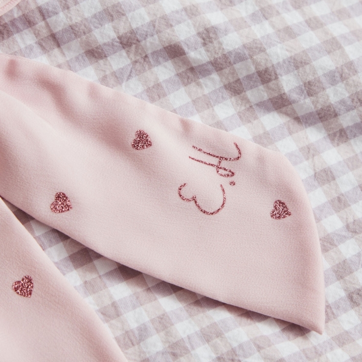 Personalized Pink Heart Hair Bow Clip