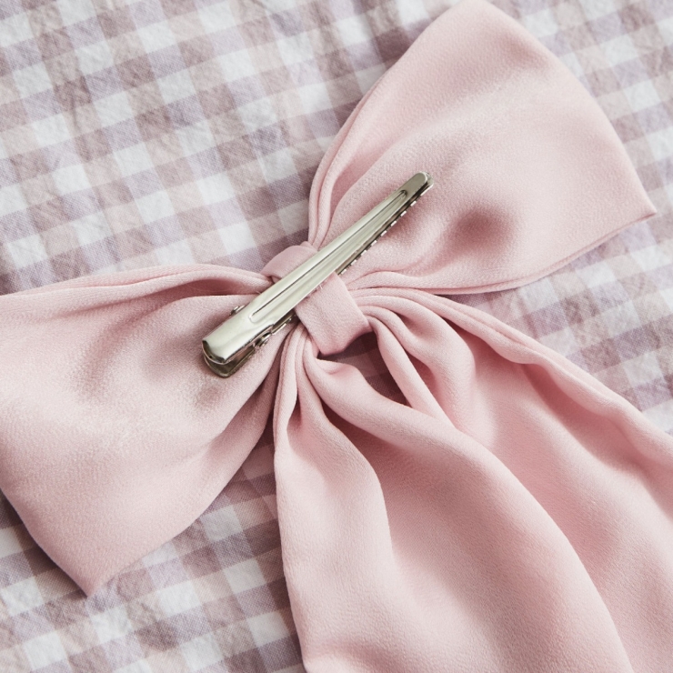 Personalized Pink Heart Hair Bow Clip