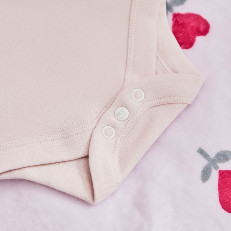 Personalized Little & Loved Three Tulips Pink Bodysuit
