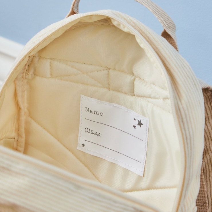 Personalized Ecru Cord Duck Family Mini Backpack 