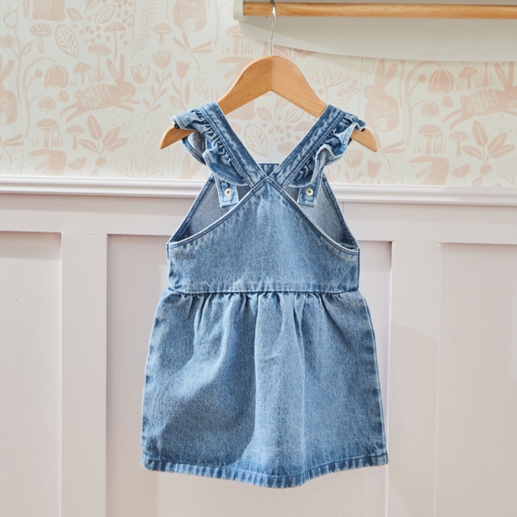 Personalized Three Tulip Denim Pinny Dress