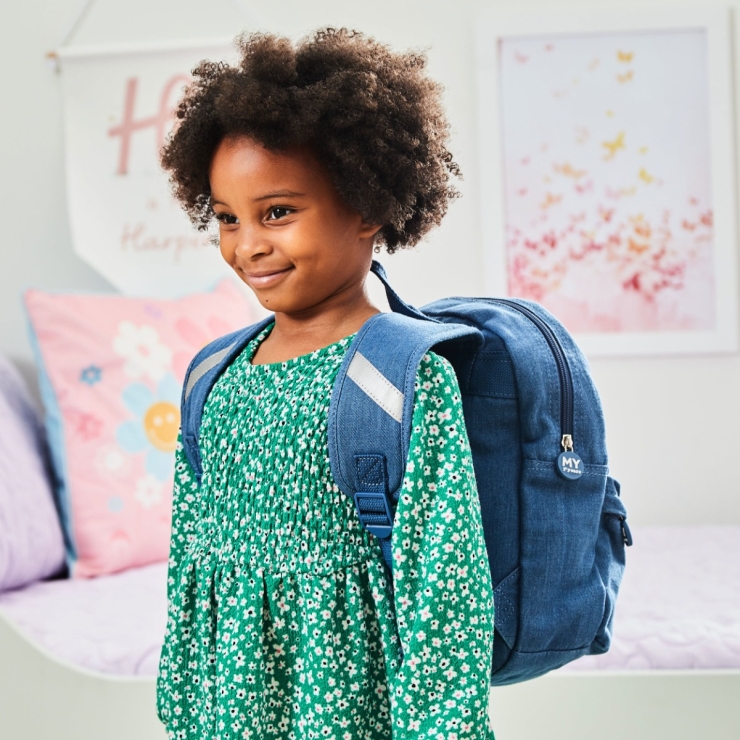 Personalized Bumblebee Medium Denim Backpack 