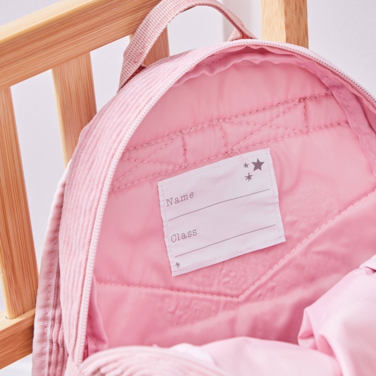 Personalized Frill Seekers Bow Pink Cord Mini Backpack