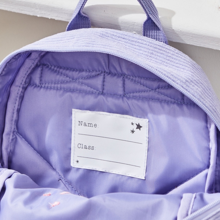 Personalized Pink Heart Lilac Cord Mini Backpack