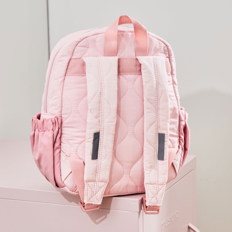 Personalized Bubble Gradient Name Pink Medium Quilted Backpack