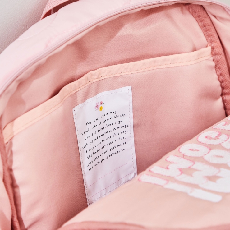 Personalized Bubble Gradient Name Pink Medium Quilted Backpack