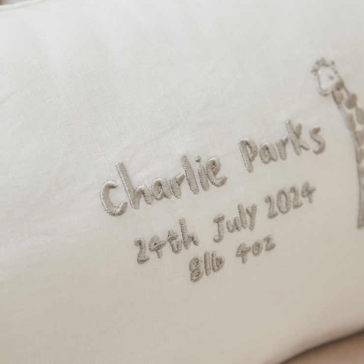 Personalised Cuddle Club Embroidered Linen Cushion