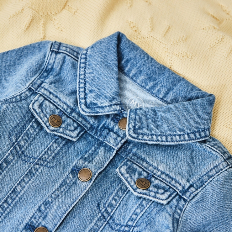 Personalized Yellow Flower Wreath Denim Jacket