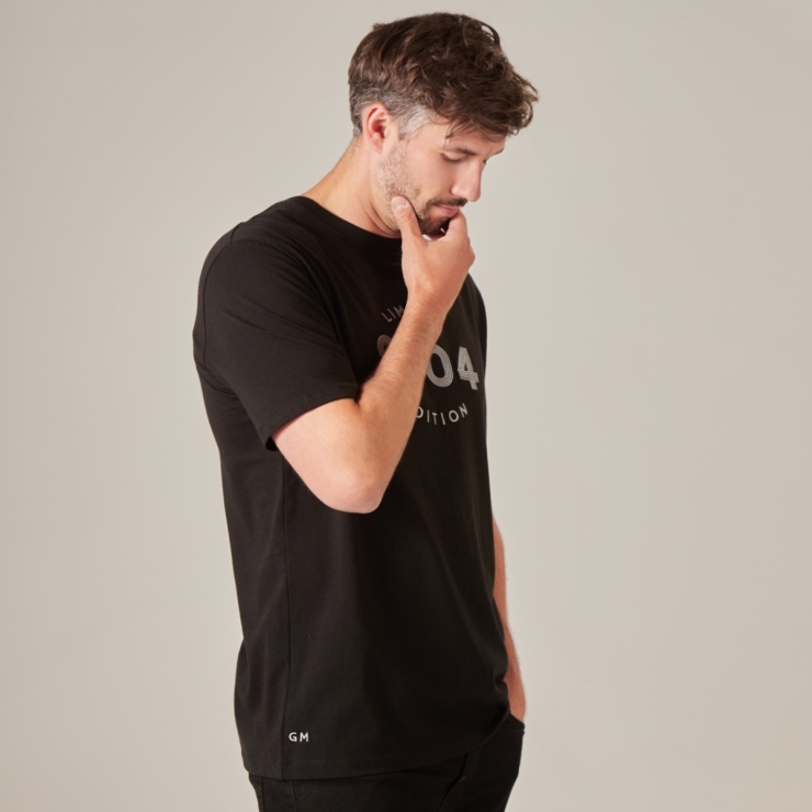 Personalised Men's Black Limited Edition Birth Year T-Shirt by Made Yours
