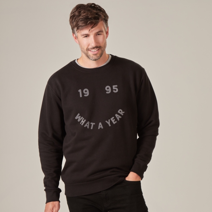 Personalised Men's Black What a Year Sweatshirt