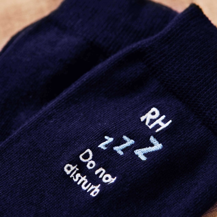 Personalised Sleep Navy Socks