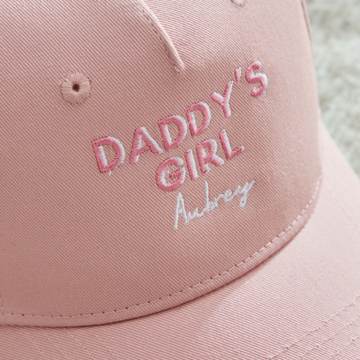 Personalised Girls' Daddy's Girl Cap in Pink