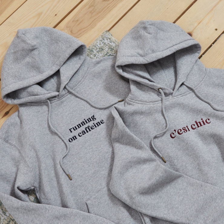 Personalised Grey Slogan Hoodie