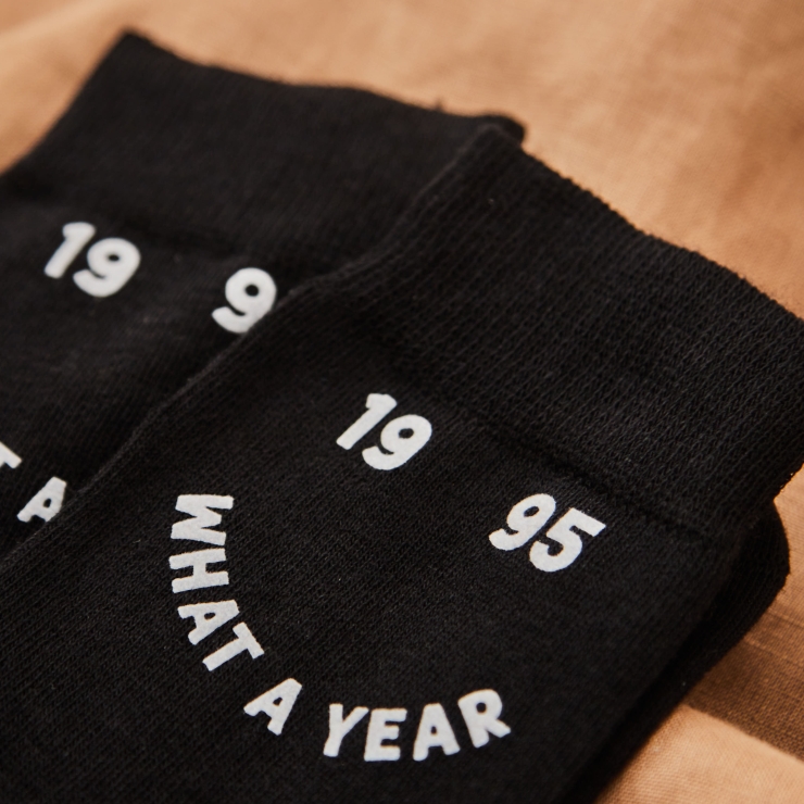 Personalised What a Year Black Socks by Made Yours