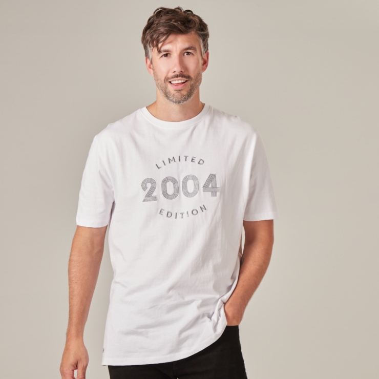 Personalised Men's White Limited Edition Birth Year T-Shirt