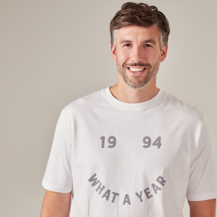 Personalised White Black What a Year T-Shirt
