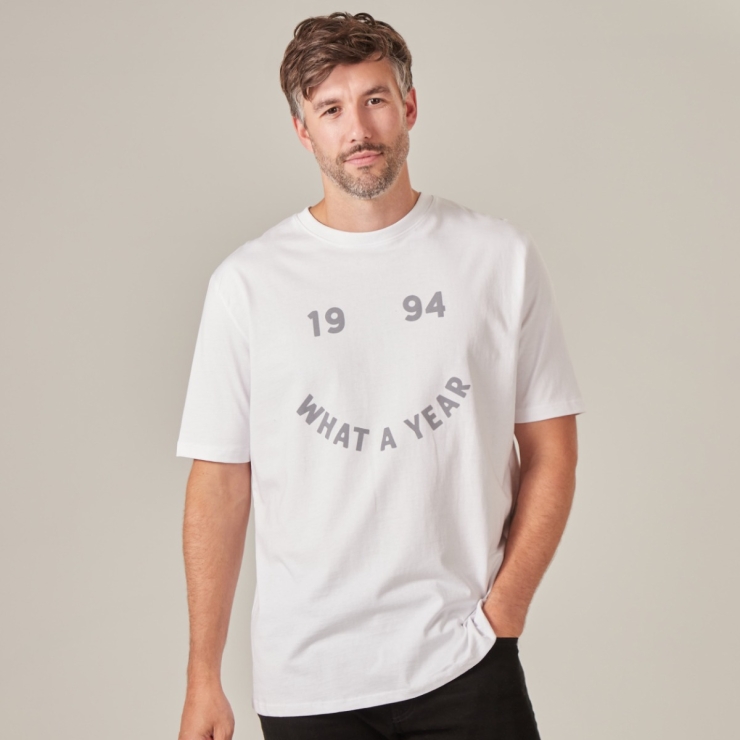 Personalised White Black What a Year T-Shirt