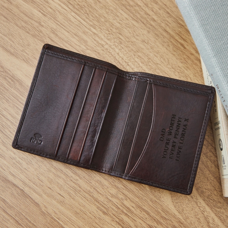 Personalised Brown Wallet 