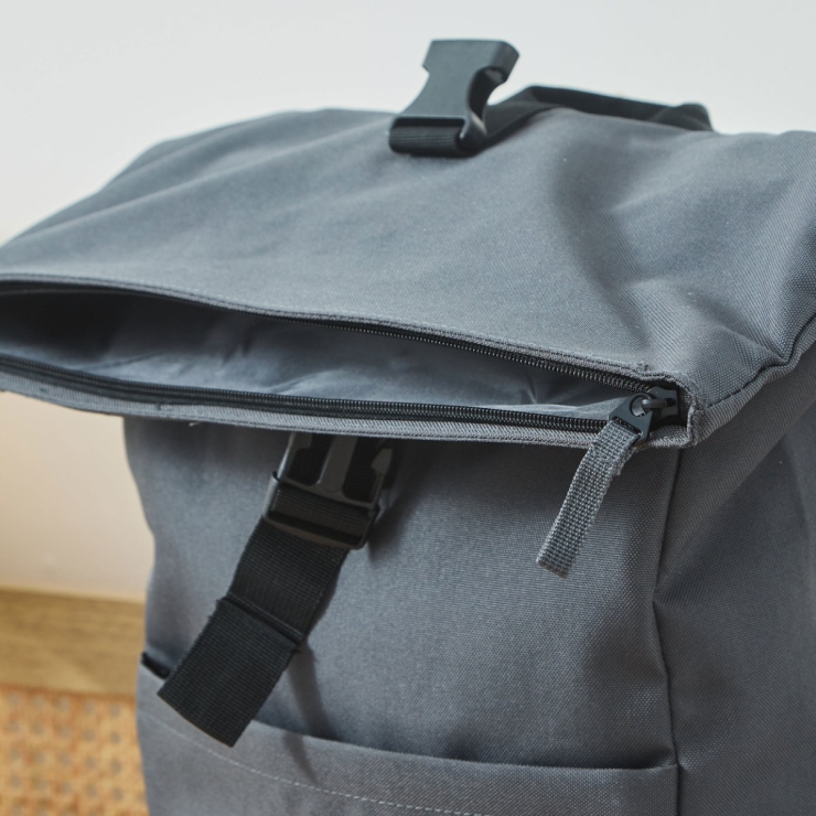 Personalised Roll Top Backpack in Anthracite 