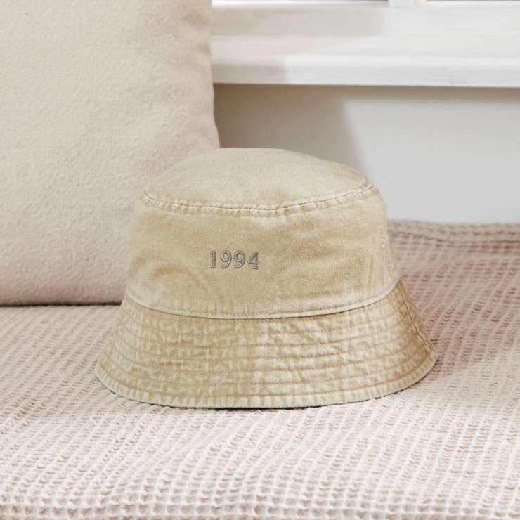 Personalised Vintage Bucket Hat in Sand 