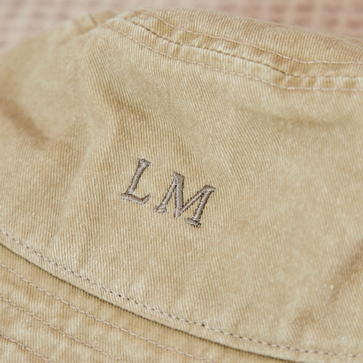 Personalised Vintage Bucket Hat in Sand 