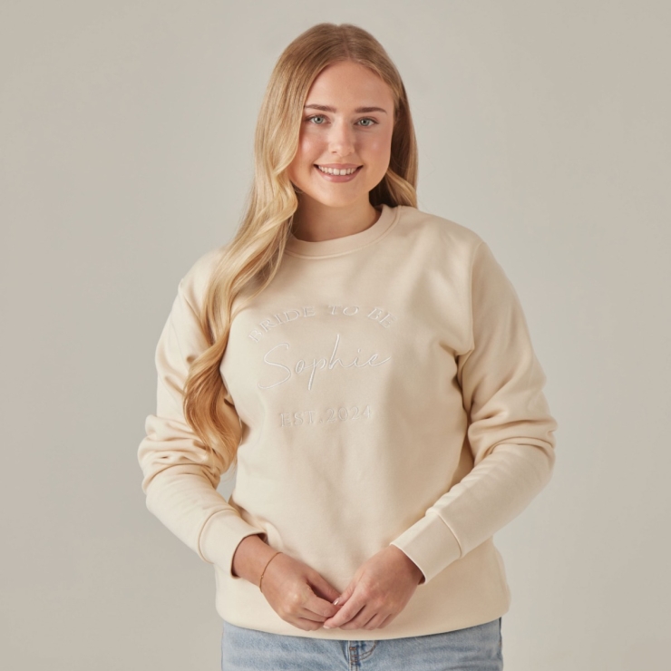 Personalised Cream Bride To Be Sweatshirt