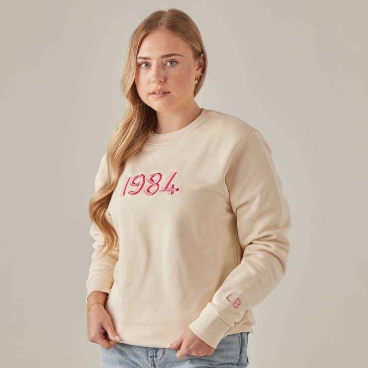 Personalised Women's Cream Retro Birth Year Sweatshirt 