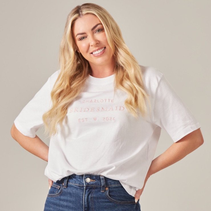 Personalised White Bridesmaid T-Shirt