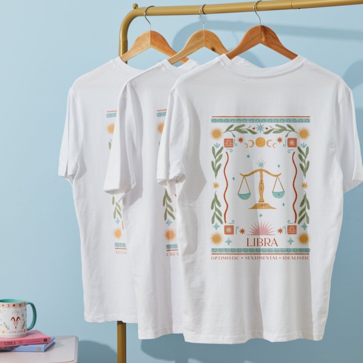 Personalised Zodiac Sign T-Shirt by Made Yours