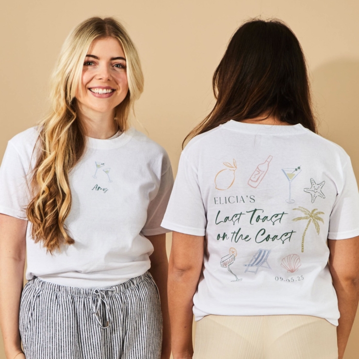Personalised Last Toast On The Coast Hen T-Shirt 