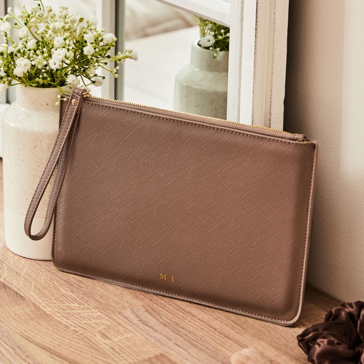 Personalised Taupe Everyday Pouch