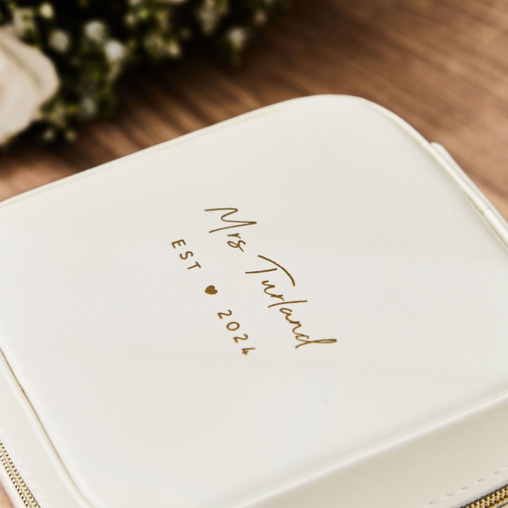 Personalised White Bridal Jewellery Box