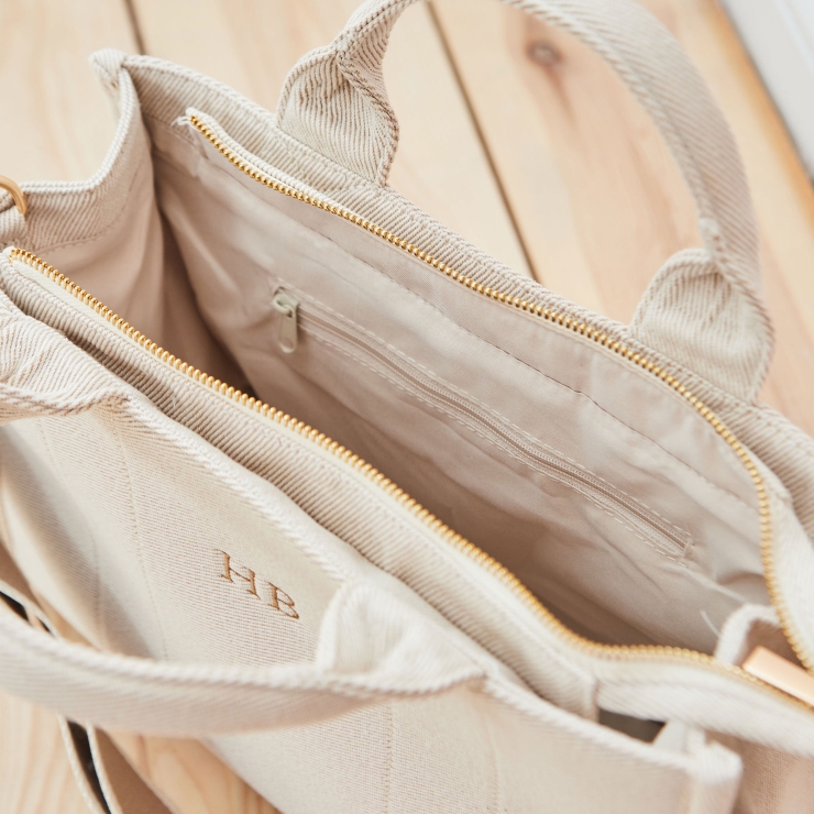 Personalised Mama Medium Canvas Tote Handbag in Caramel