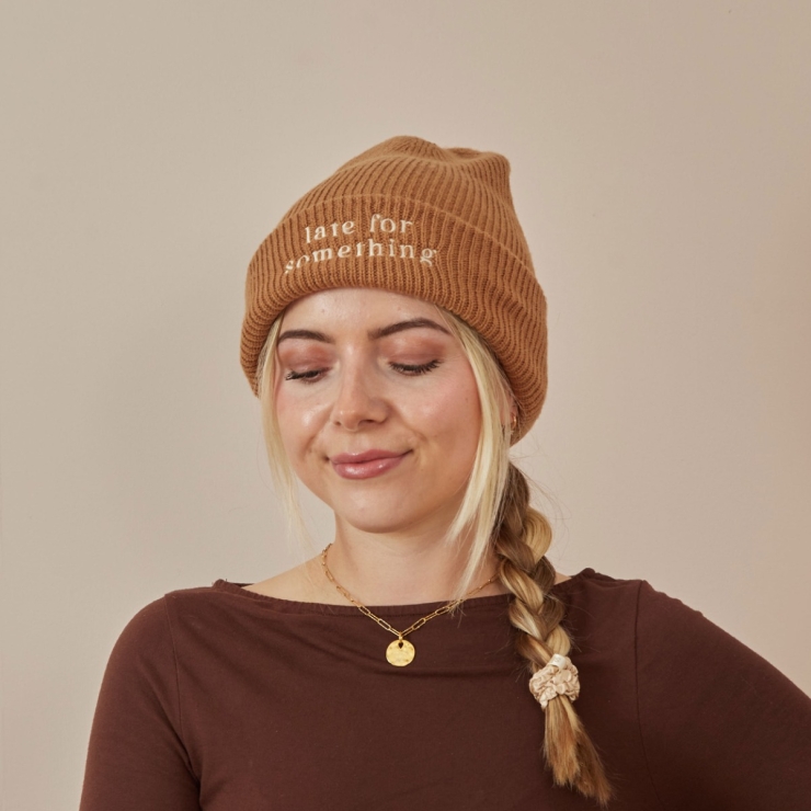 Personalised Customisable Slogan Biscuit Beanie Hat