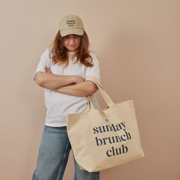 Personalised Embroidered Cream Slogan Baseball Cap