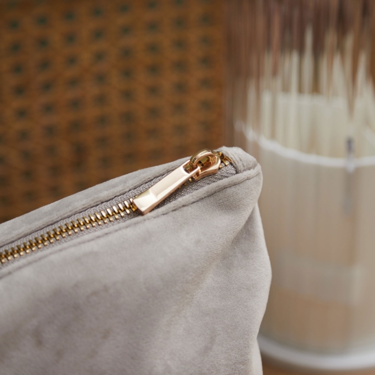 Personalised Zodiac Large Taupe Velvet Bag