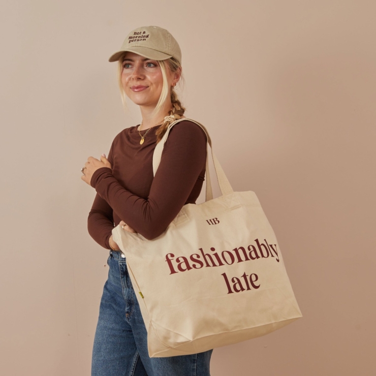 Personalised Embroidered Cream Slogan Baseball Cap