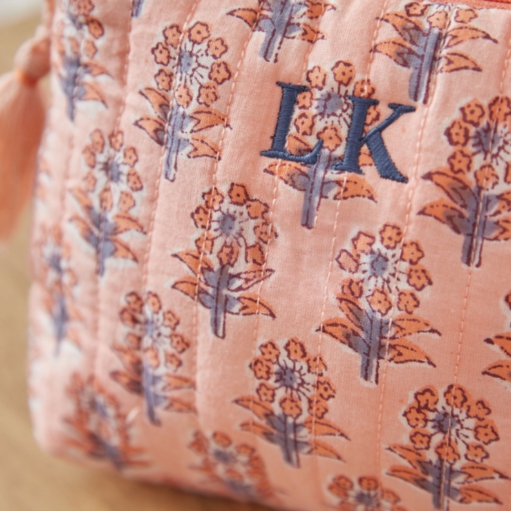 Personalised Medium Light Pink Cosmetic Bag