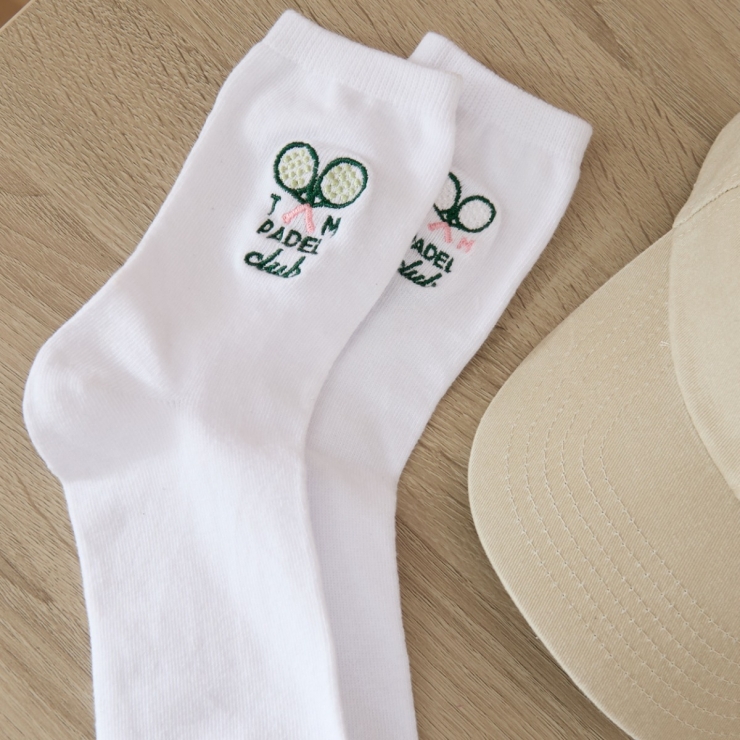 Personalised Women's White Padel Club Socks