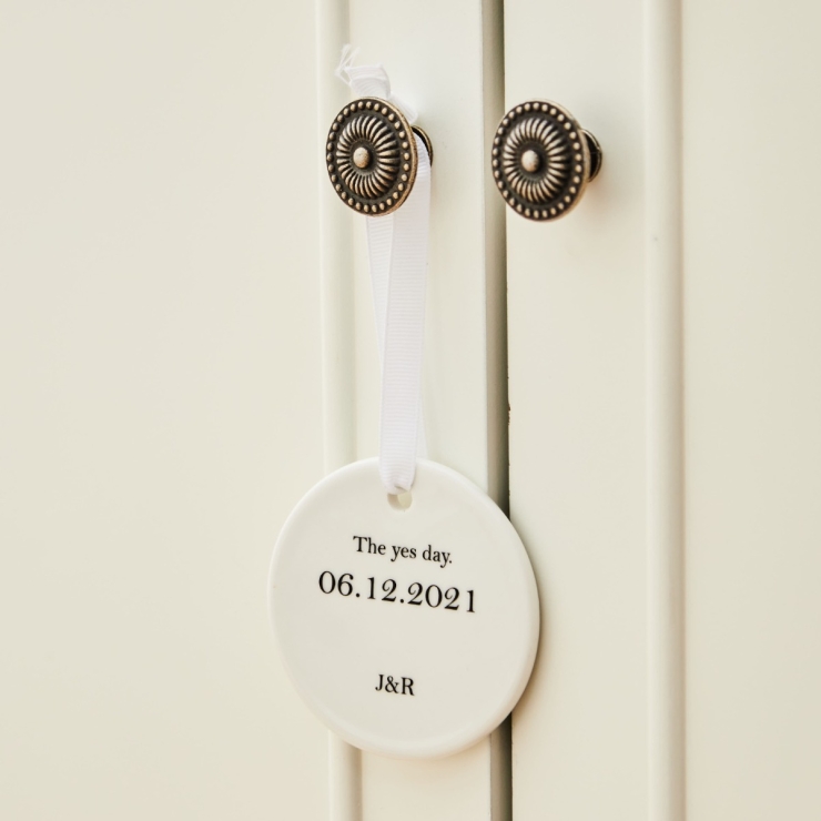 Personalised Engagement & Wedding Date Ceramic Decoration