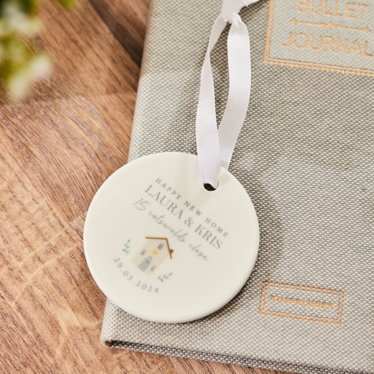 Personalised Happy New Home Ceramic Decoration
