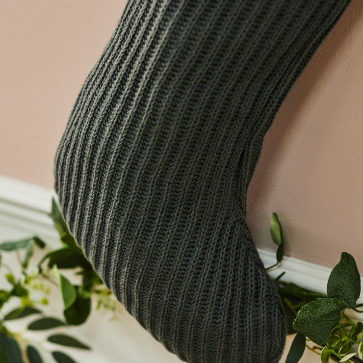 Personalised Knitted Green Bold Font Stocking 