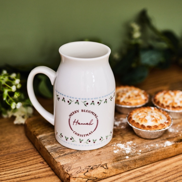 Personalised Merry Blooming Christmas Jug 