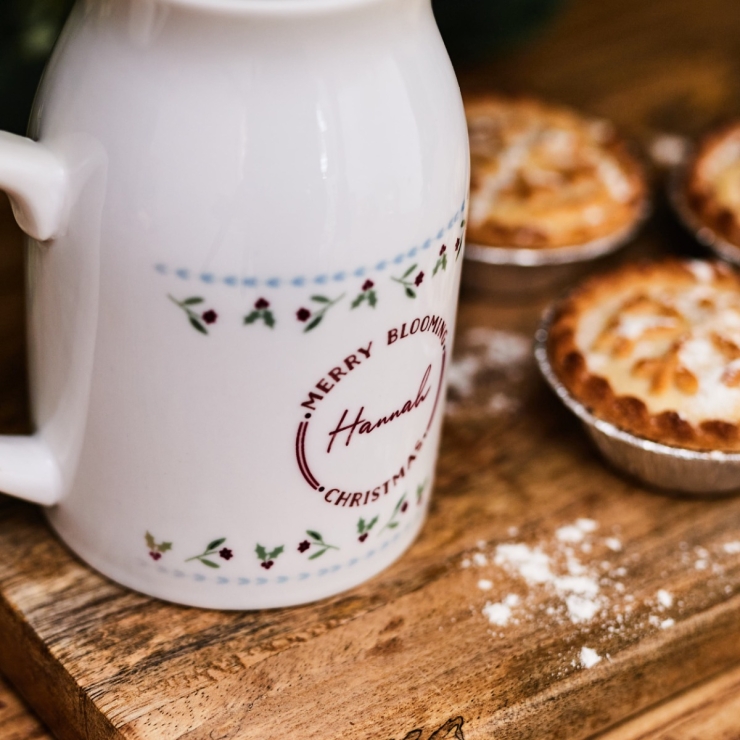Personalised Merry Blooming Christmas Jug 