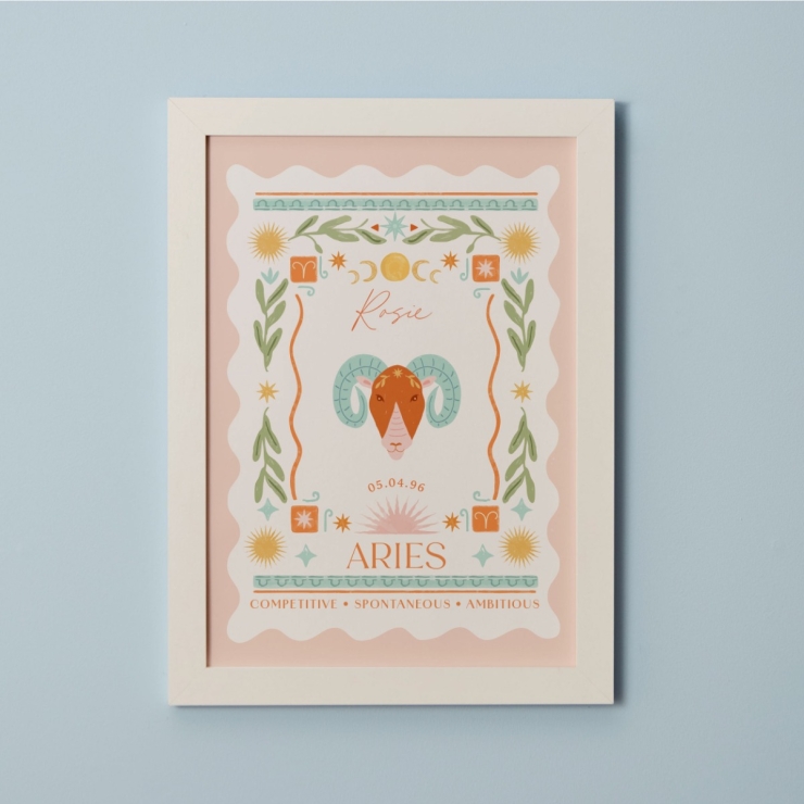 Personalised Zodiac Sign Framed Wall Print