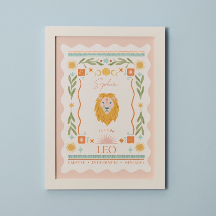 Personalised Zodiac Sign Framed Wall Print