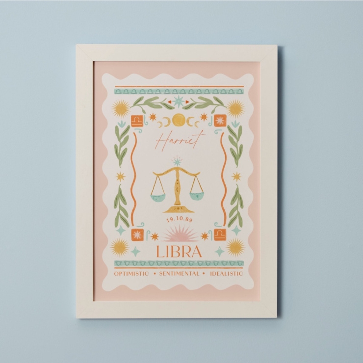 Personalised Zodiac Sign Framed Wall Print